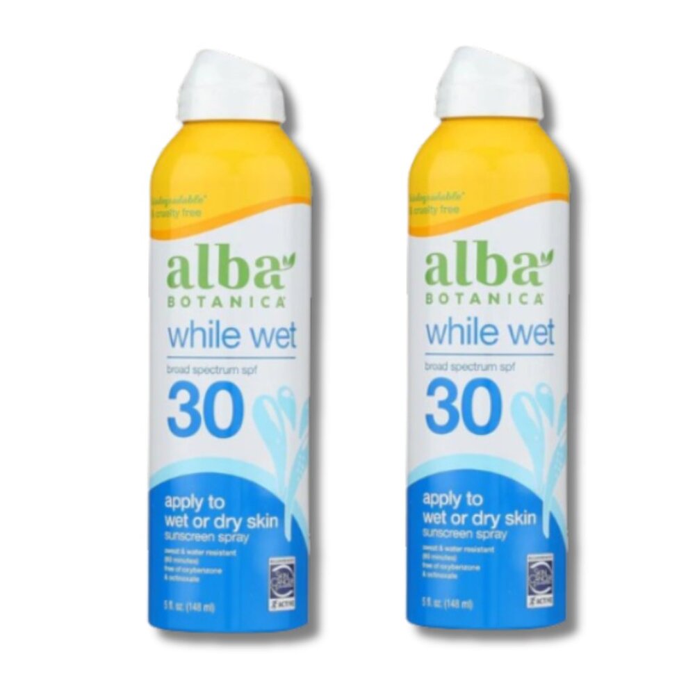 Alba Botanica While Wet Sunscreen Spray SPF 30, 8 oz, 2-pack